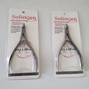 Solingen Germany Professional Cuticle Nippers Stainless Steel Manicure Tool 2pk